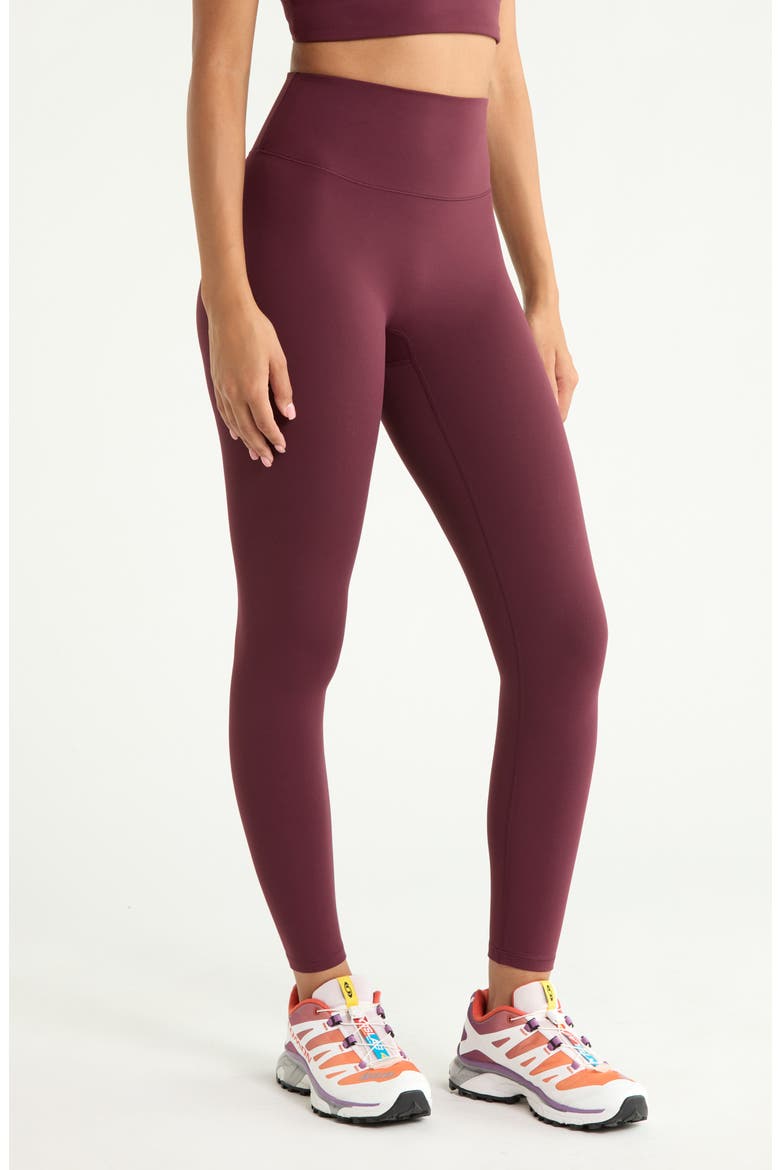 Zen High Waist Leggings, Alternate, color, BURGUNDY STEM
