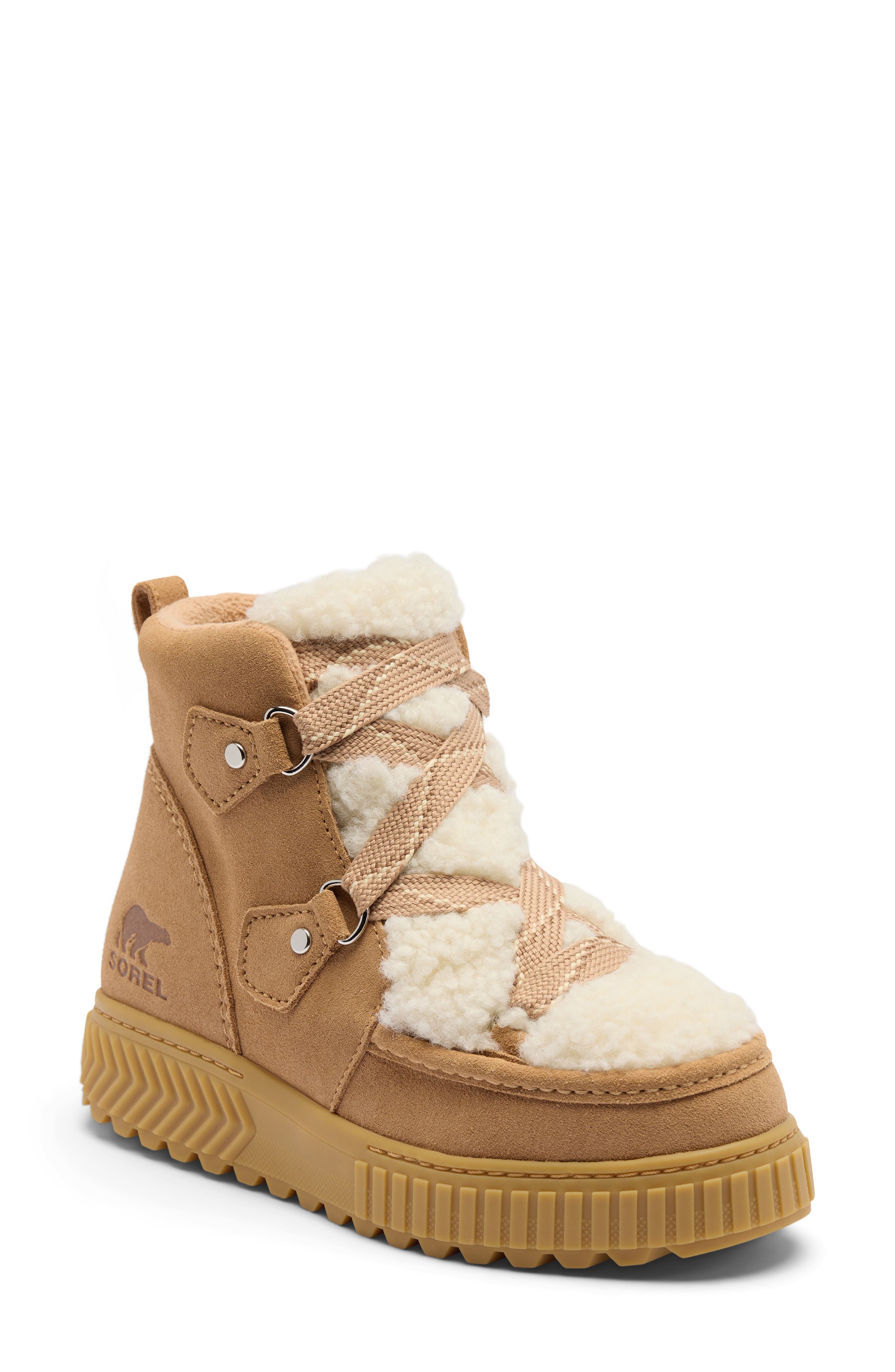 One Ave™ Alpine Faux Fur Trim Waterproof Boot, Main, color, TAWNY BUFF/ GUM 17