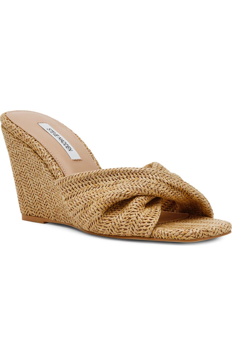 Steve Madden Laelia Wedge Slide Sandal, Main, color, Natural Raffia