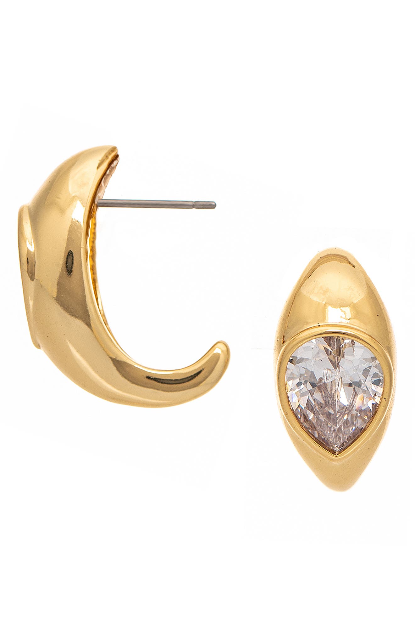 18k Gold Plated Cubic Zirconia Huggie Hoop Earrings