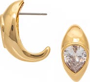 RIVKA FRIEDMAN 18k Gold Plated Cubic Zirconia Huggie Hoop Earrings