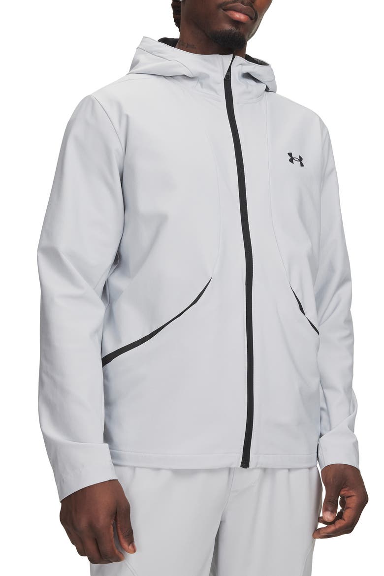 UA Unstoppable Woven Full Zip Hoodie, Main, color, HALO GRAY