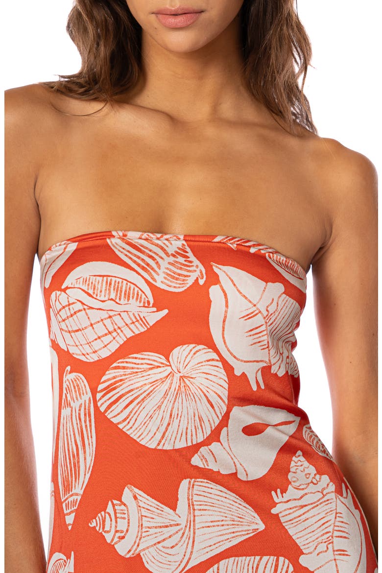Australian Reef Strapless Maxi Dress, Alternate, color, BRIGHT RED