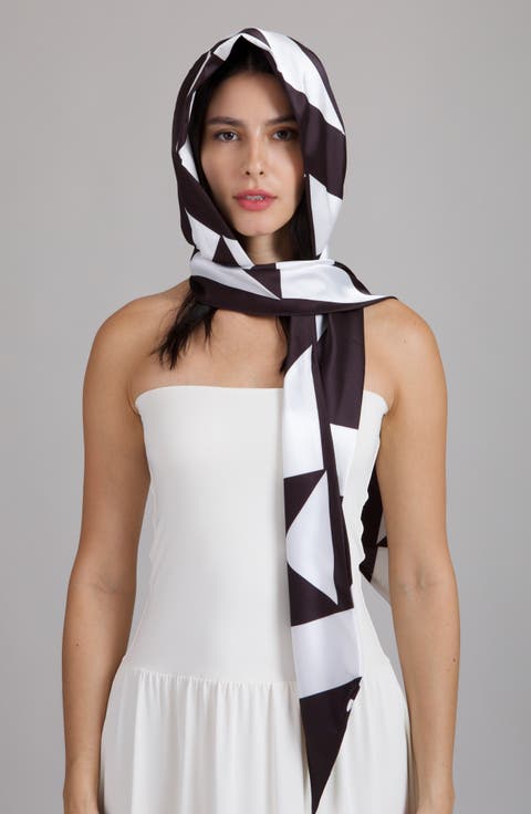 Babs Geometric Satin Head Scarf