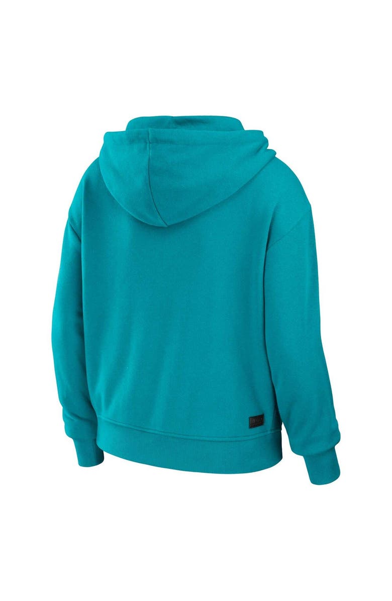 WEAR by Erin Andrews Women's WEAR by Erin Andrews Aqua/White Miami Dolphins Plus Size Color Block Full-Zip Hoodie, Alternate, color, 