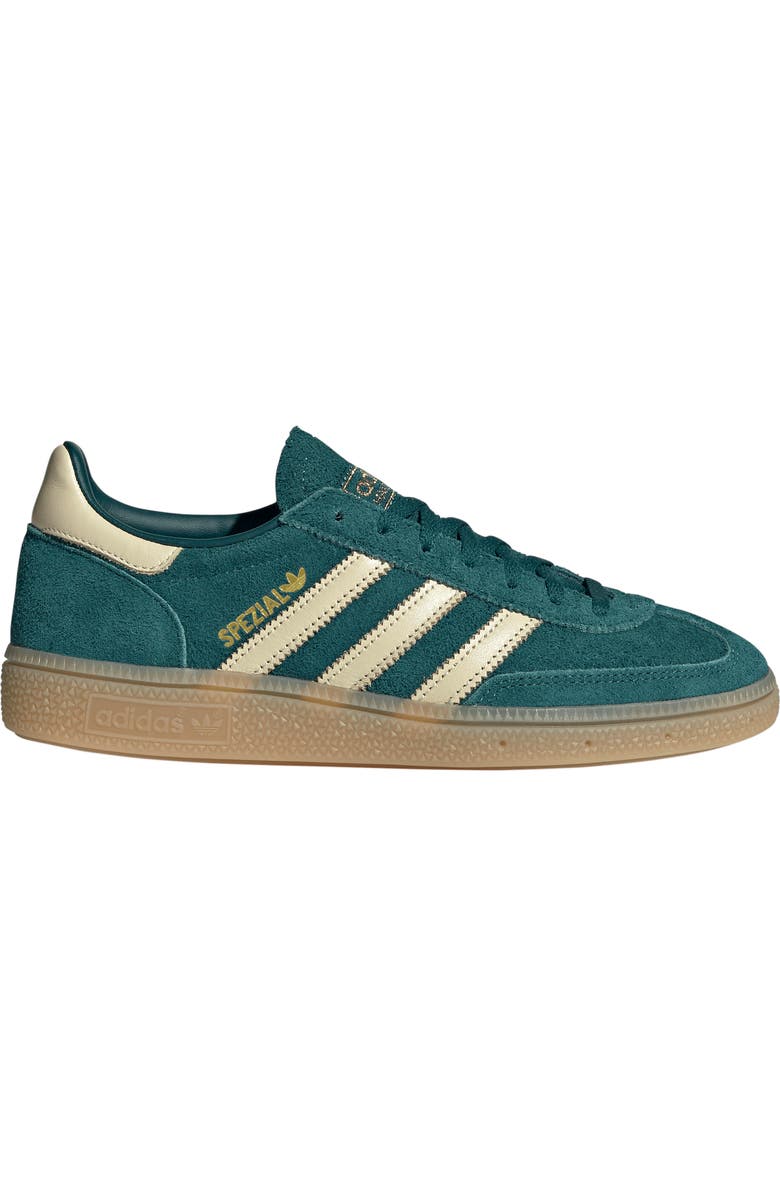 adidas Handball Spezial Sneaker, Alternate, color, Rich Green/ Vanilla/ Gold