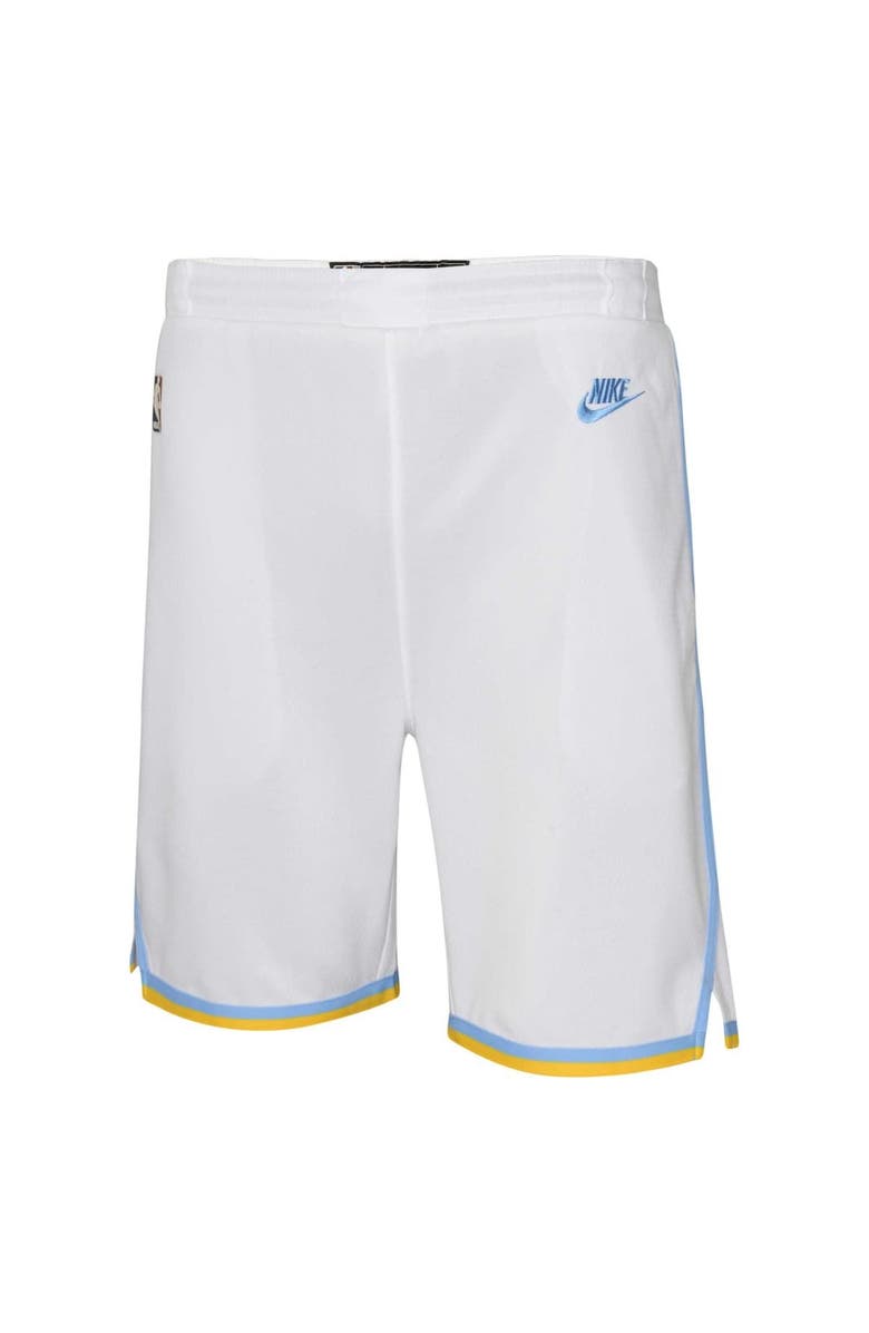 Nike Youth Nike White Los Angeles Lakers Hardwood Classics Swingman Shorts, Alternate, color,