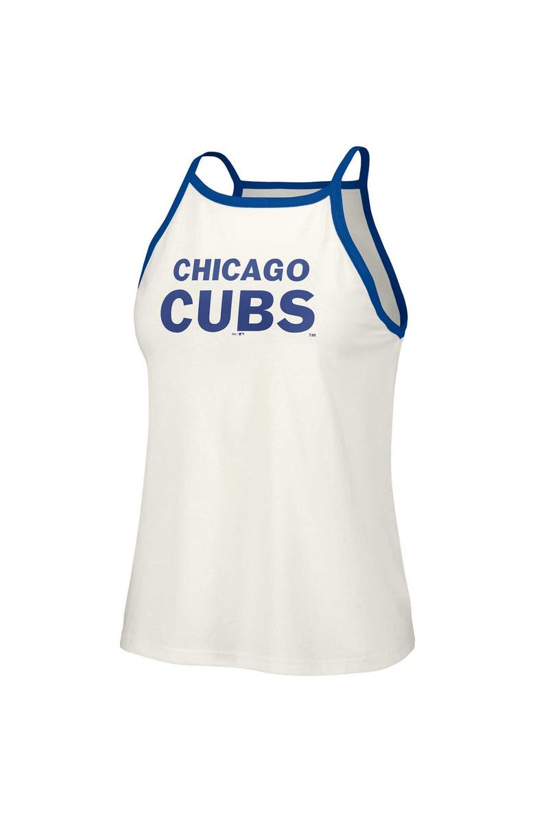 LUSSO Women's Lusso  White Chicago Cubs Nadine Halter Tank Top, Alternate, color, 