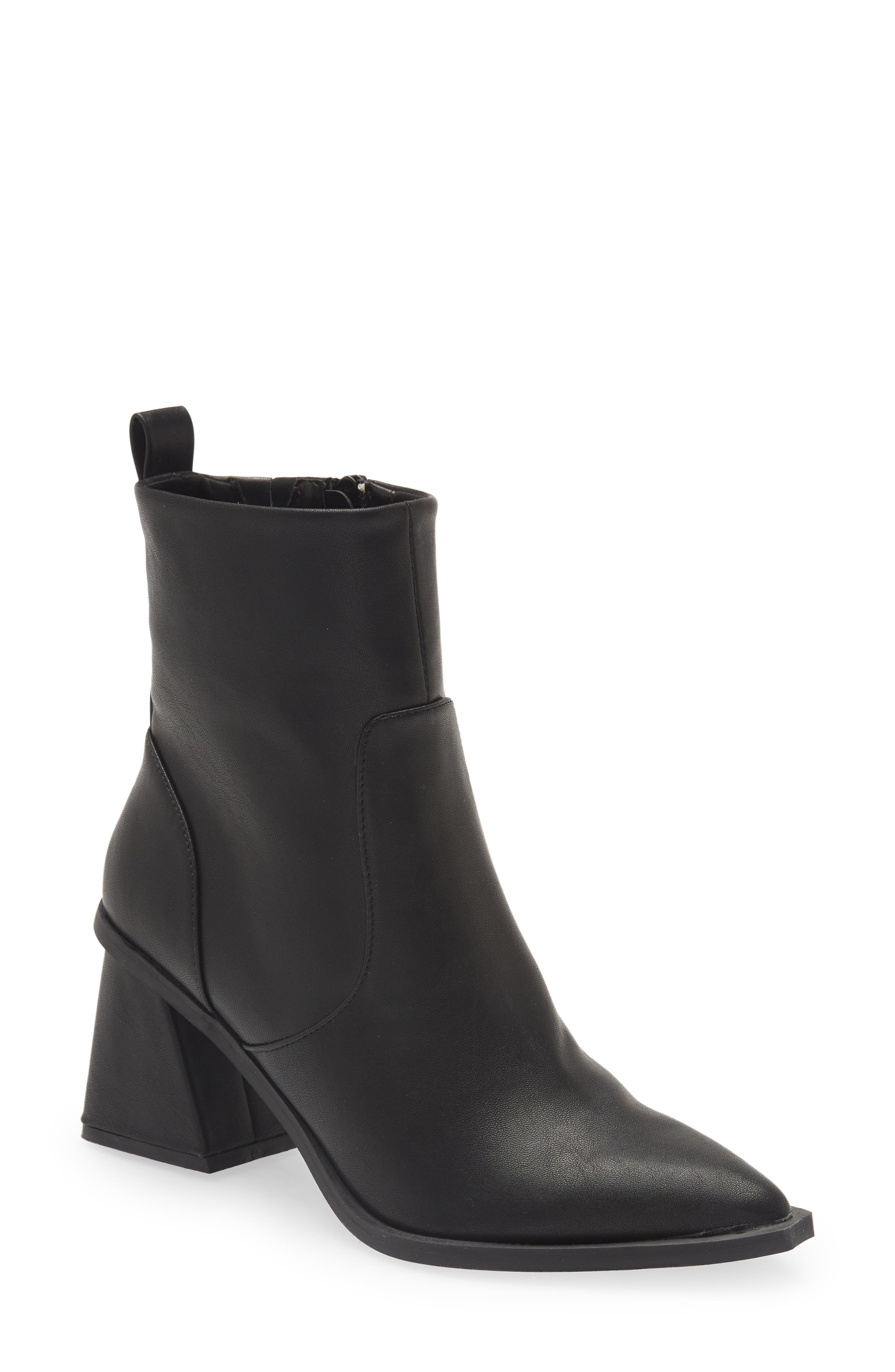 Lorraine Pointed Toe Bootie, Main, color, BLACK