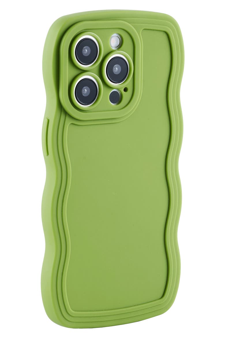 Solid Wavy Bumper iPhone 14 Pro Case, Alternate, color, MATCHA GREEN