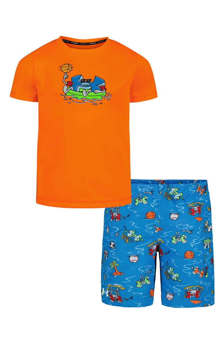 Under Armour Kids' Town Graphic Swim T-Shirt & Shorts Set, Main, color,