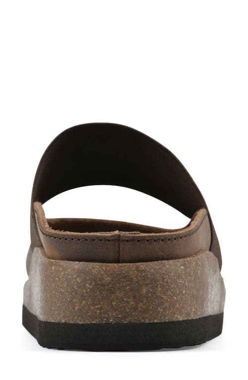 White Mountain Footwear Bassi Wedge Mule In Brown Leather