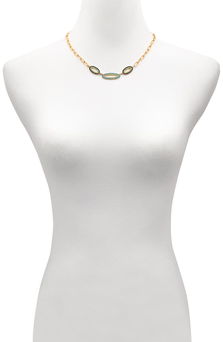 Vince Camuto Pavé Necklace, Alternate, color, Gold Tone