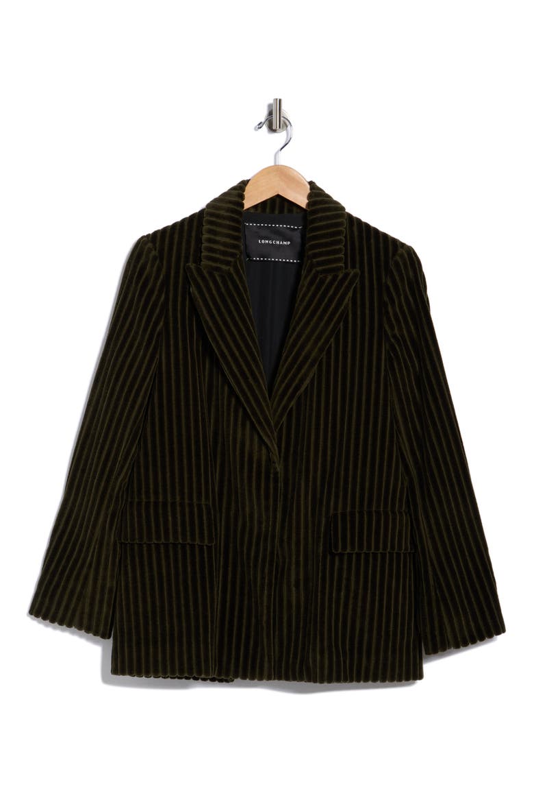 Peak Lapel Corduroy Jacket, Alternate, color, KHAKI