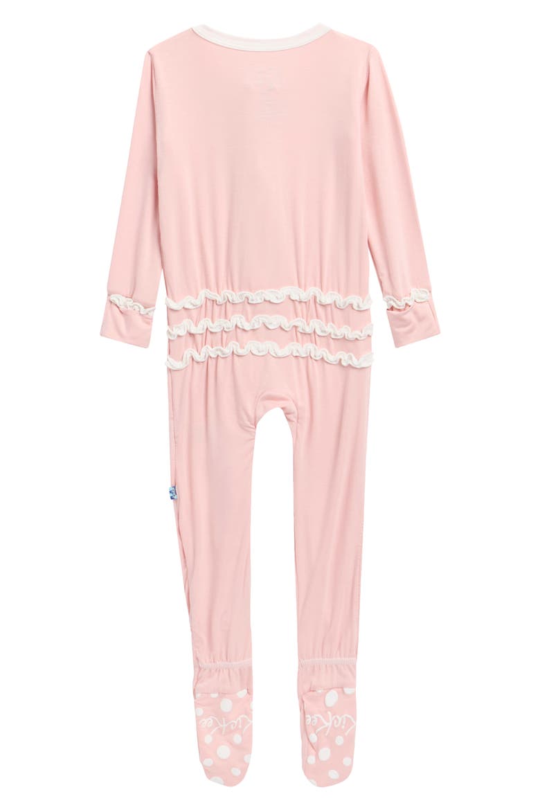 Ruffle Zip Footie, Alternate, color, BABY ROSE WITH NATURAL