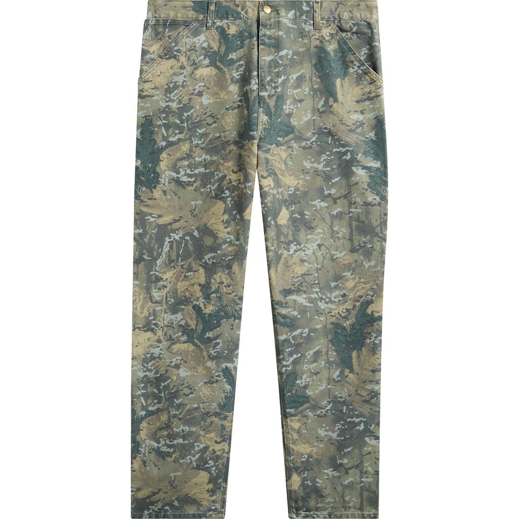 Carhartt Work In Progress Single Knee Organic Cotton Canvas Straight Leg Pants In Multi