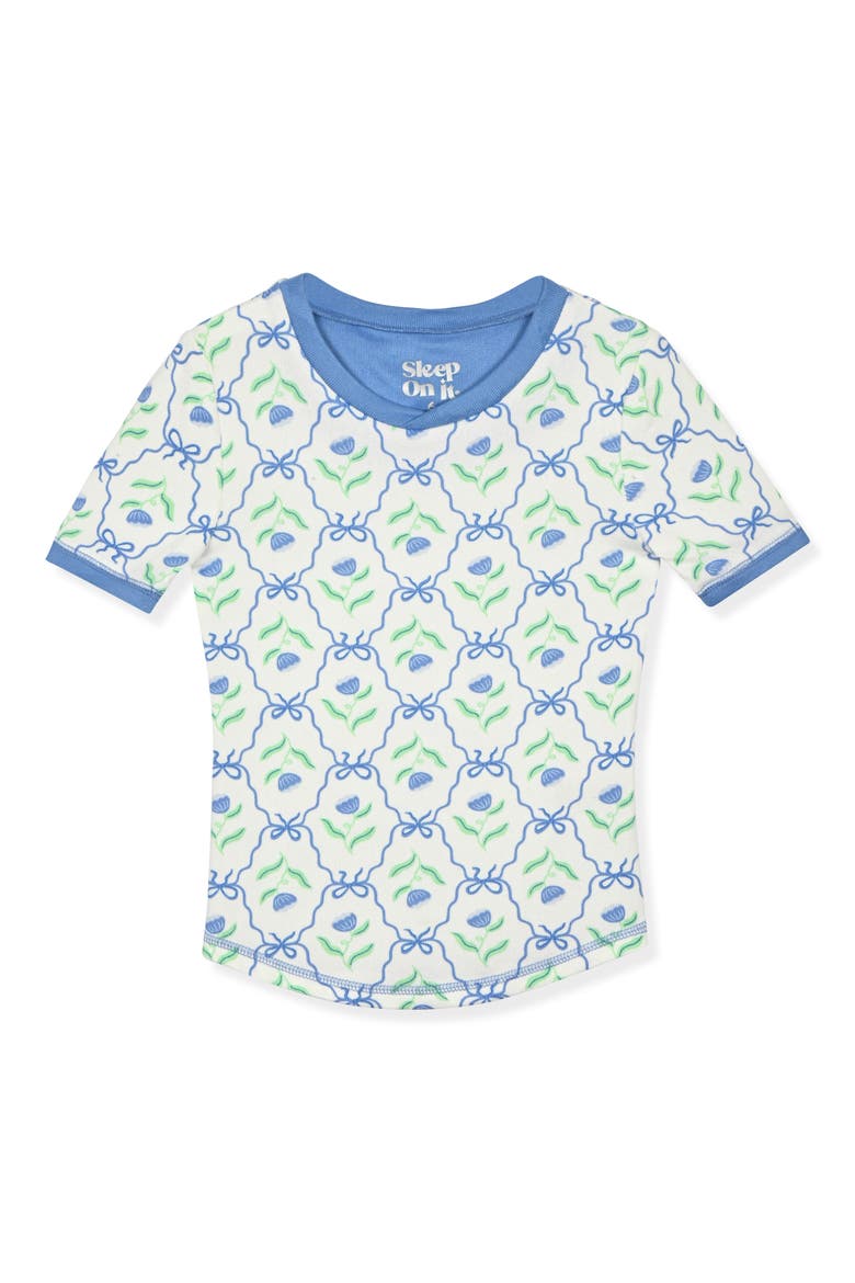 Kids' 2-Piece Fitted Pajamas & Scrunchie Set, Alternate, color, BLUE