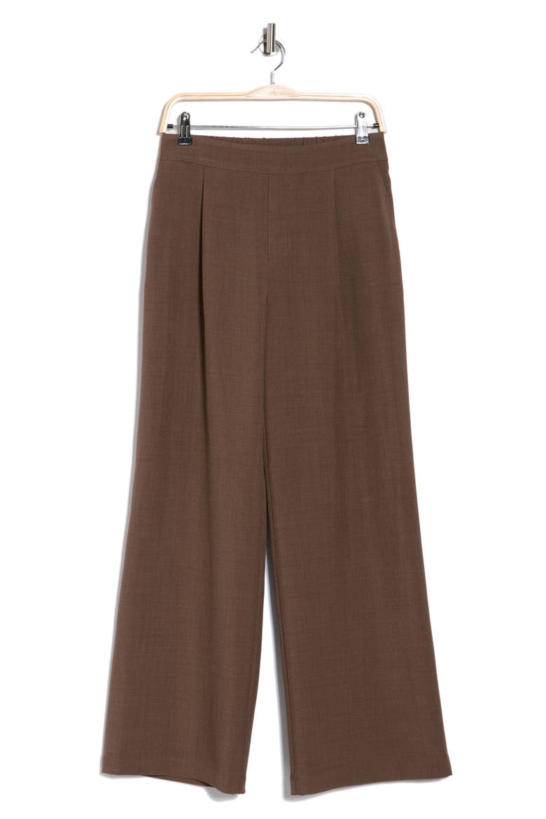 Pull-On Wide Leg Pants, Alternate, color, DARK BROWN MELANGE