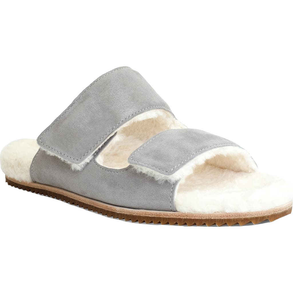 Revitalign Amelia Faux Fur Lined Slide Slipper In Gray
