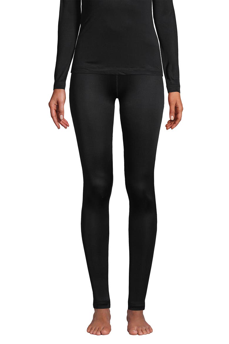Silk Interlock Long Underwear Leggings Pants, Alternate, color, Black