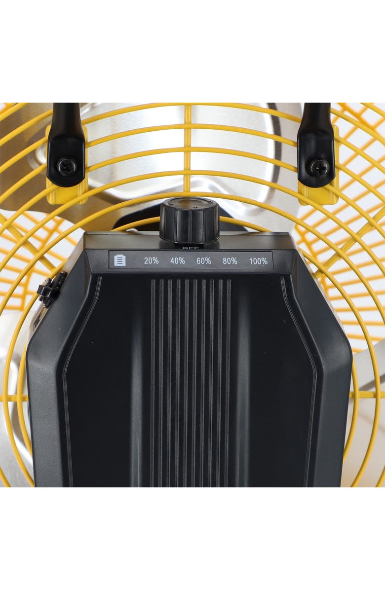 Vie Air 12 Inch Rechargeable Indoor/Outdoor Floor Fan, Alternate, color, Yellow