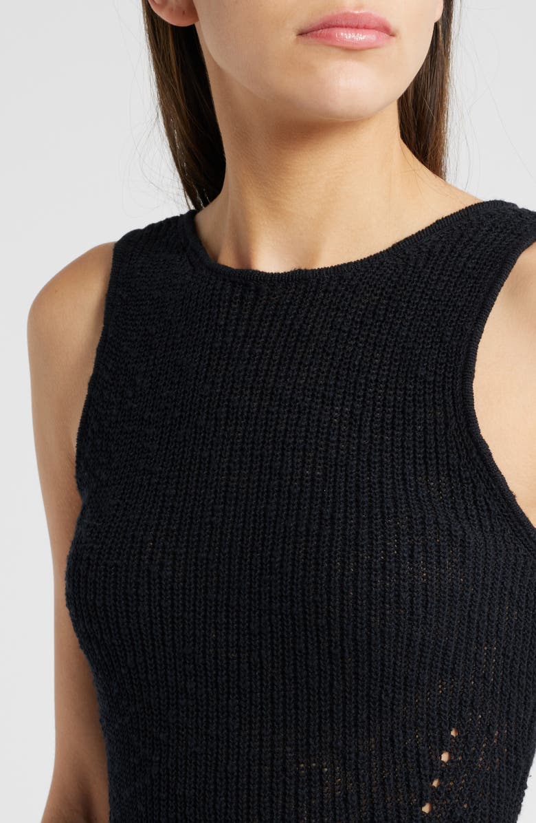 Rails Rylee Sleeveless Fringe Hem Sweater Dress, Alternate, color, Black