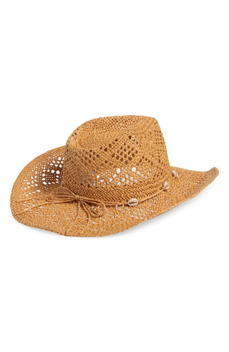 The Accessory Collective Kids' Shell Trim Cowboy Hat, Alternate, color, 