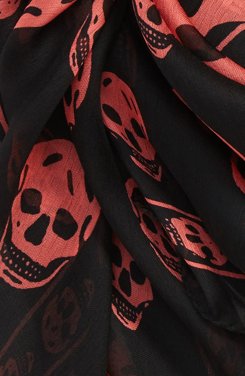 McQueen Alexander McQueen Skull Silk Scarf, Alternate, color,