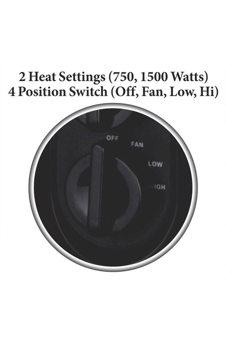 Optimus 18 in. Oscillating Tower Heater w/ Thermostat, Alternate, color, Black