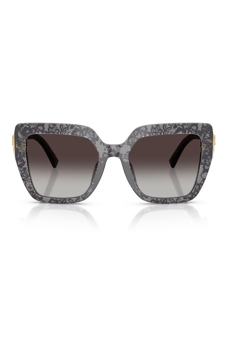 54mm Square Sunglasses, Main, color, PRINT BLACK LACE / GREY