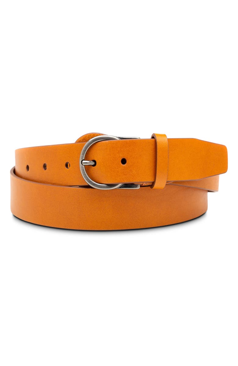 Bosca Sarno Leather Belt, Main, color, Saddle