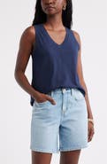 Caslon® Cotton Blend Slub Swing Tank