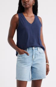 Caslon® Cotton Blend Slub Swing Tank