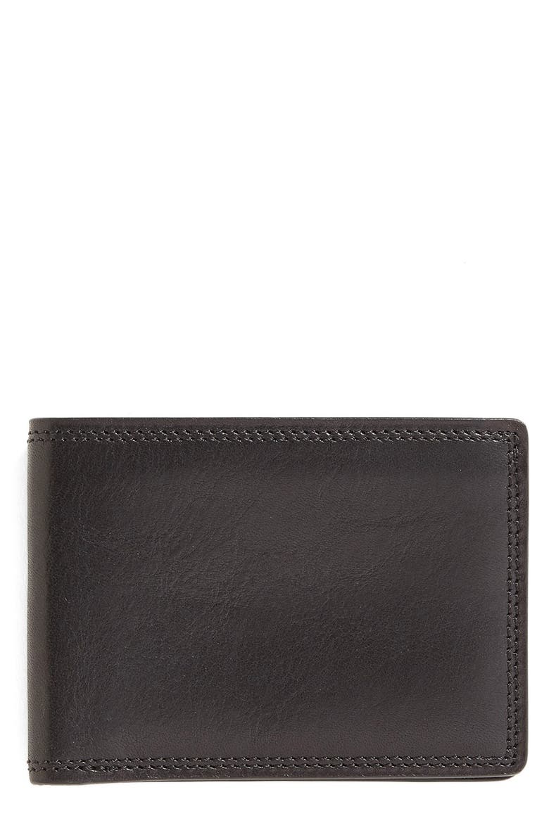 Leather Bifold Wallet, Main, color, BLACK