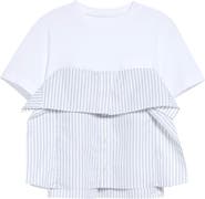 Sacai Mixed Media Poplin & Cotton Jersey T-Shirt
