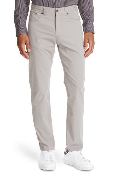 Leone Slim Straight Leg Twill Pants