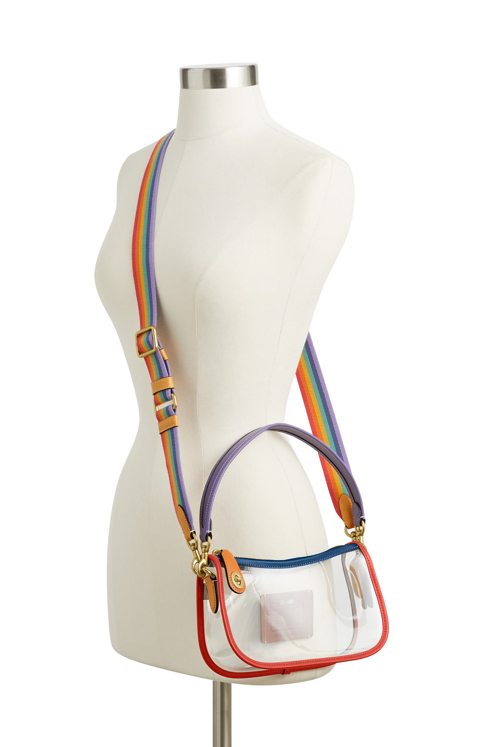 COACH Originals Rainbow PVC Clear Shoulder Bag, Alternate, color, 