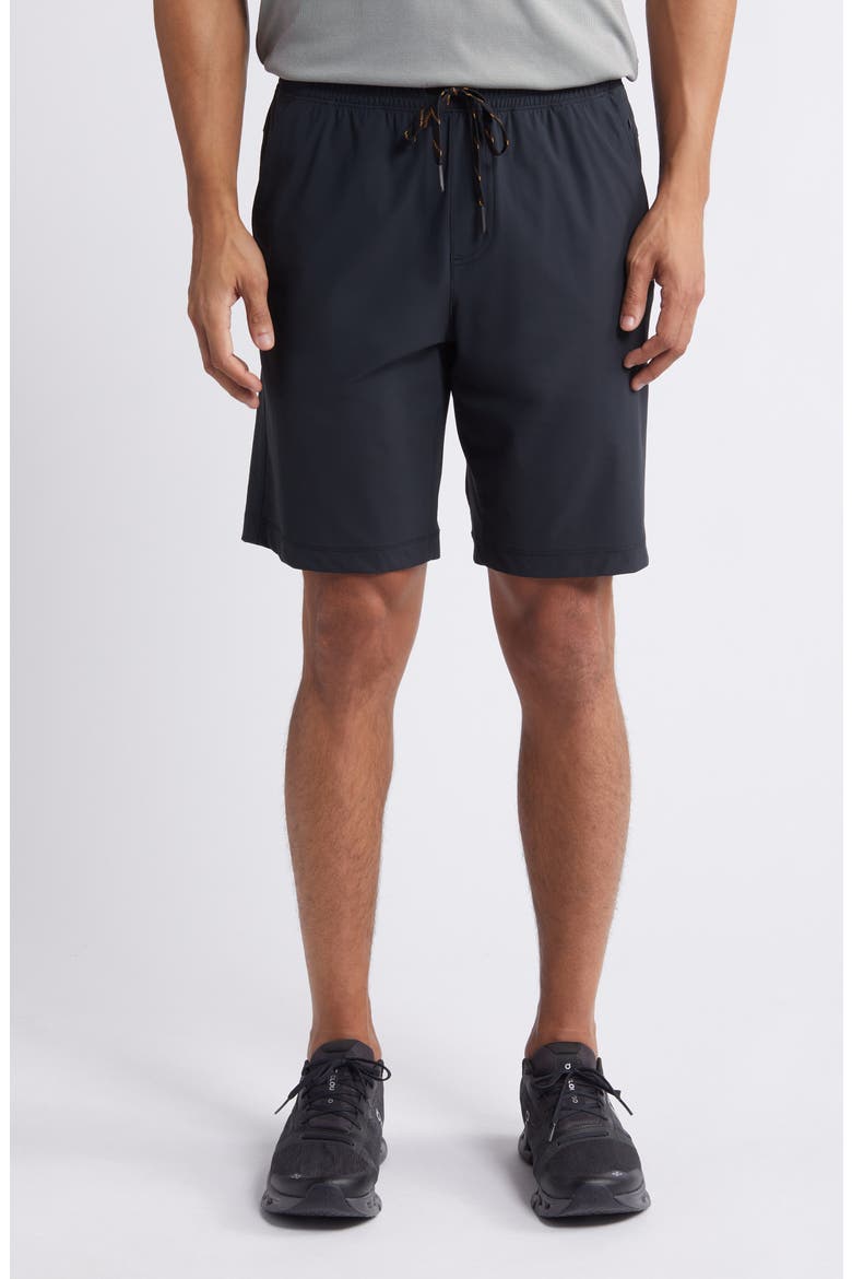 Pursuit 9-Inch Unlined Training Shorts, Main, color, BLACK