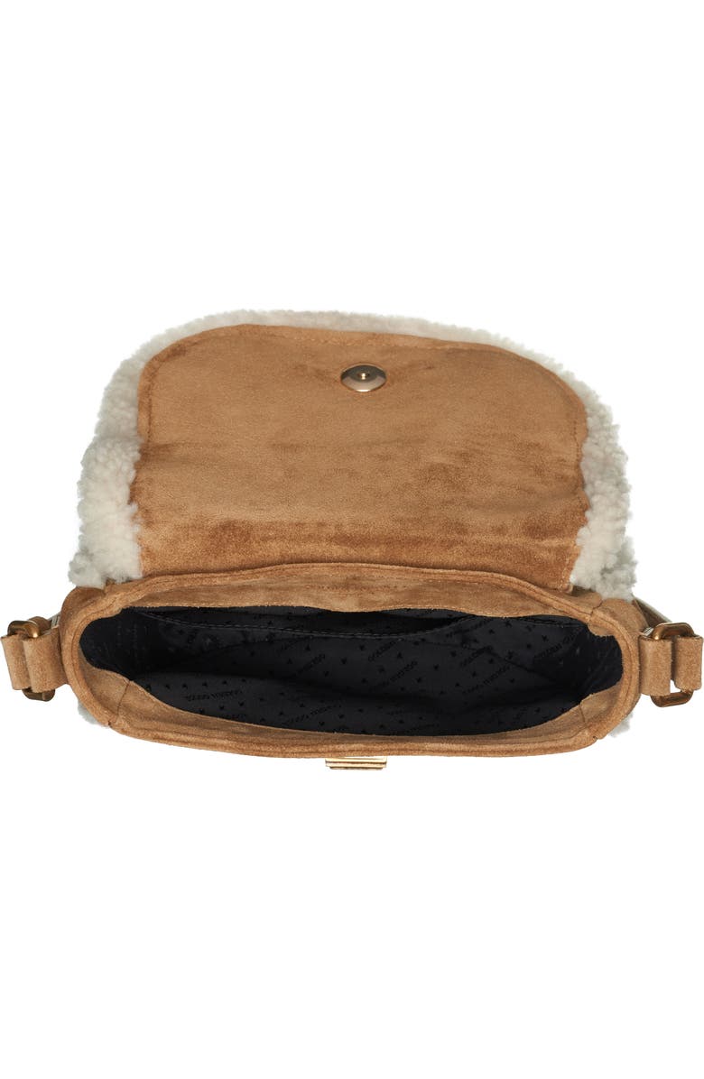 Golden Goose Small Rodeo Genuine Shearling Trim Suede Saddle Bag, Alternate, color,