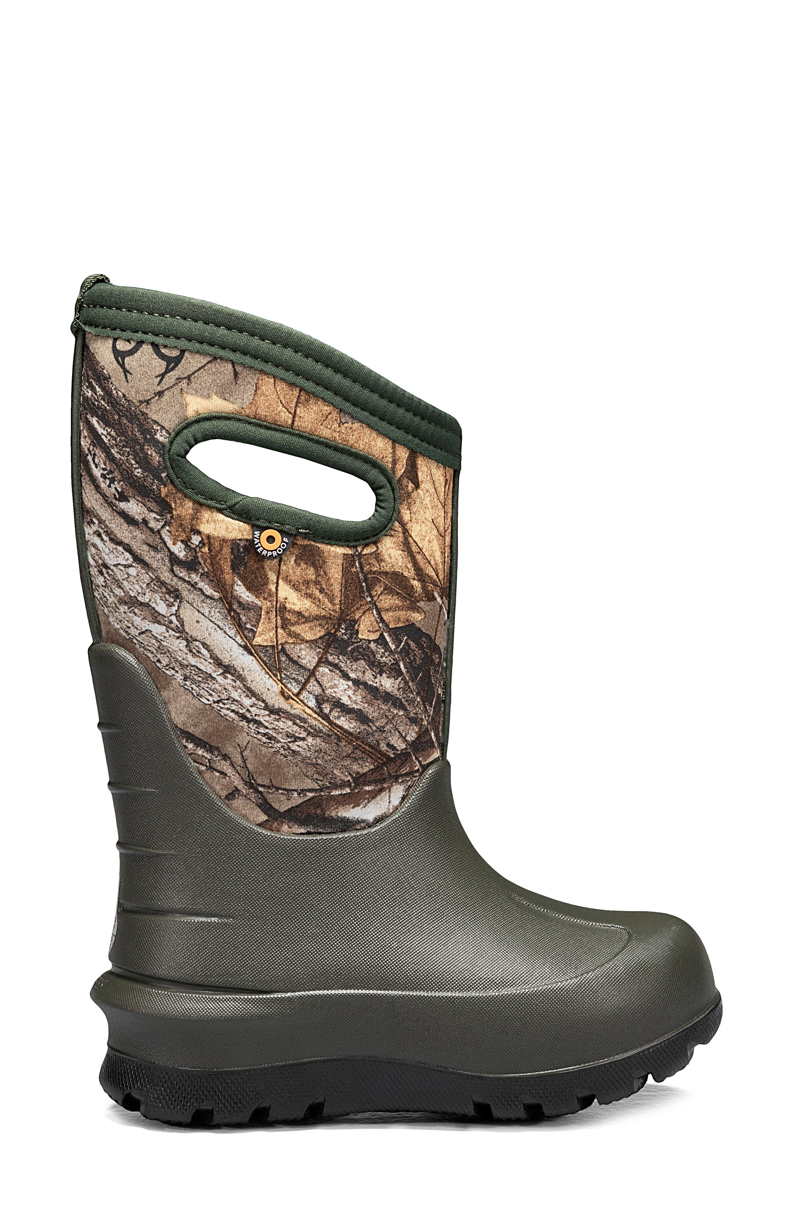 Bogs Neo Classic Real Tree Waterproof Insulated Rain Boot, Alternate, color, Dark Green