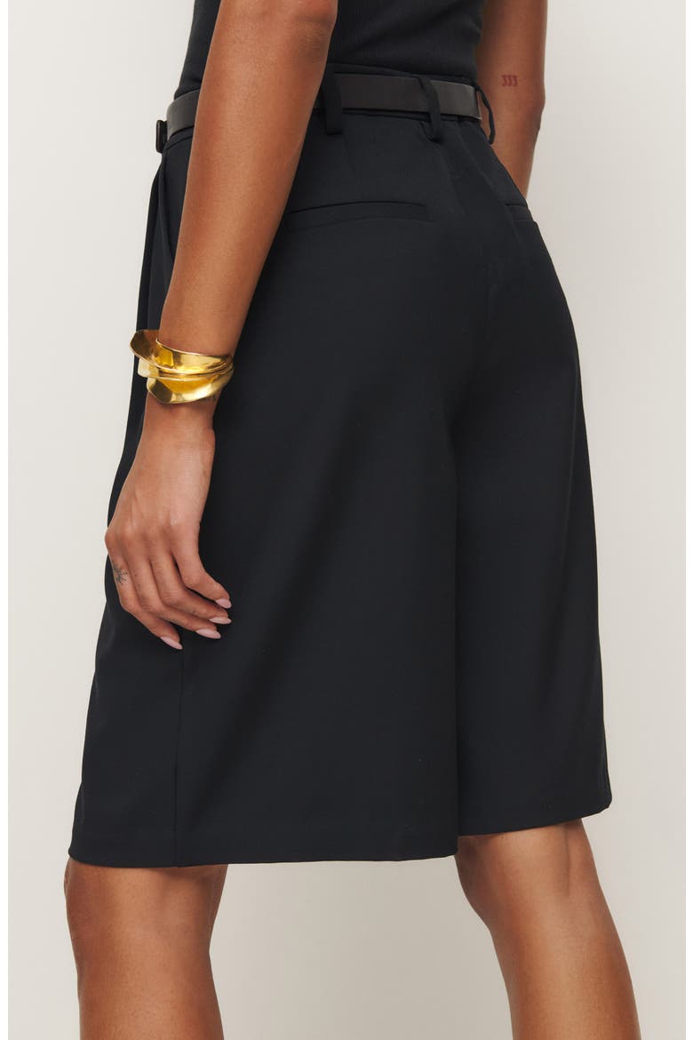 Drew Pleated Bermuda Shorts, Alternate, color, PITCH BLACK