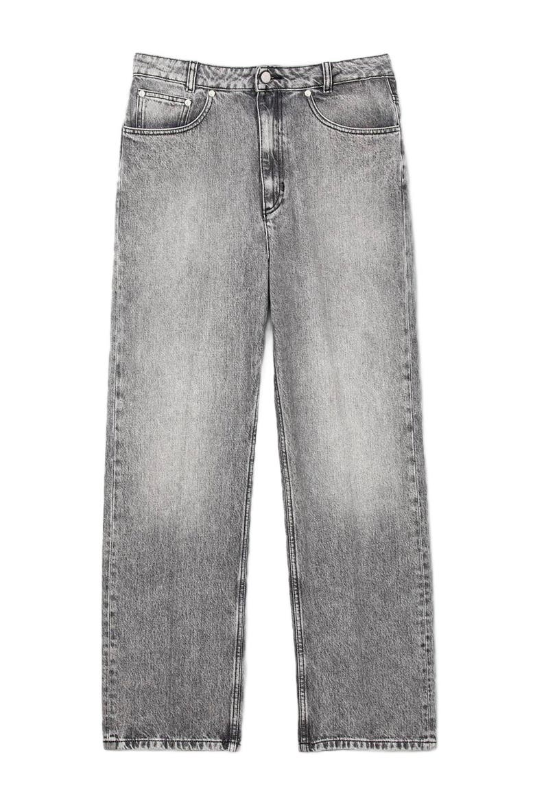 Low-waisted straight-leg jeans, Alternate, color, Grey