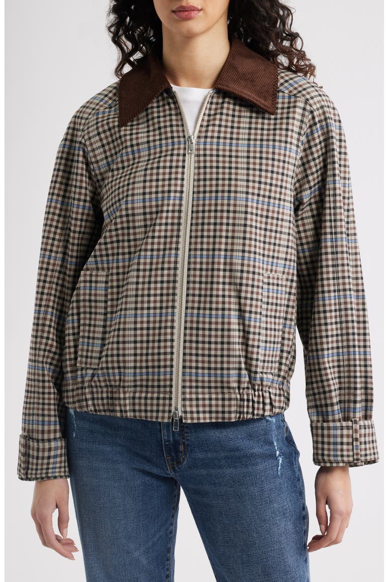 York Corduroy Collar Check Jacket, Alternate, color, MOCHA CHECK