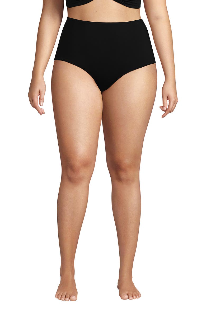 Sculpting Suit Chlorine Resistant Targeted Control Retro High Waisted Bikini Swim Bottoms, Alternate, color, Black