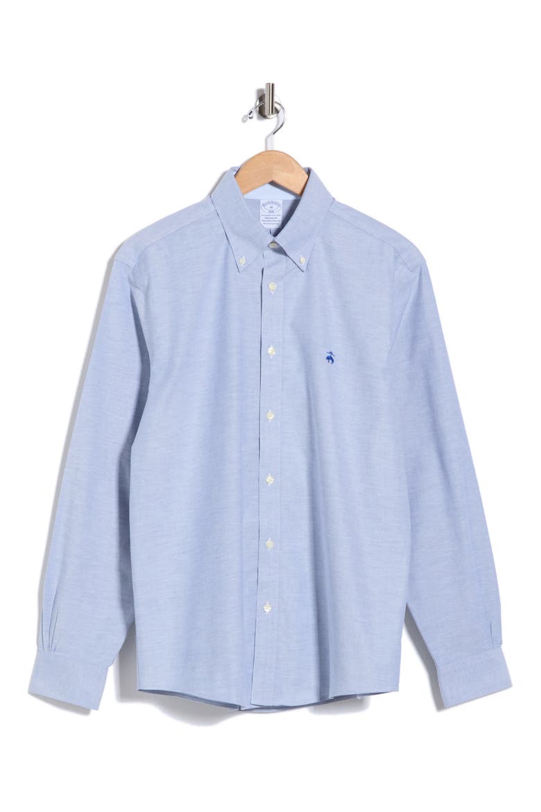 Regular Fit No Iron Button Front Shirt, Main, color, SODALITE