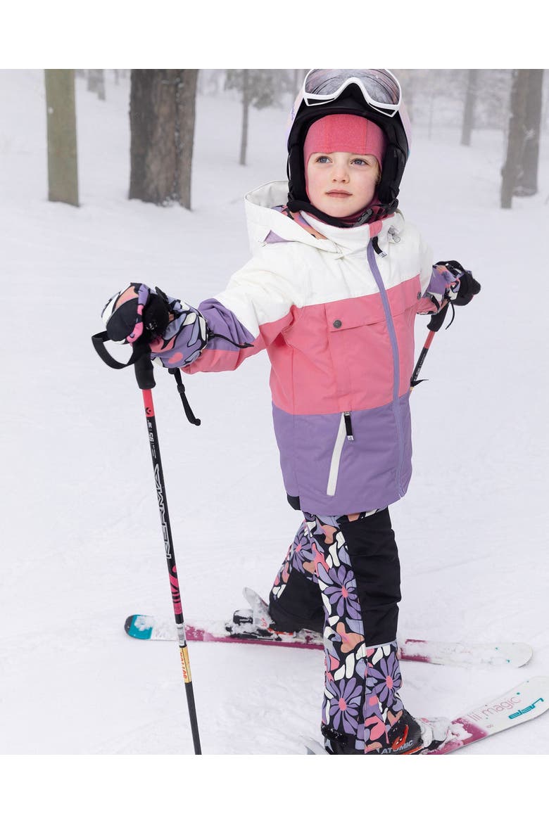 Two-Piece Teknik Snowsuit Retro Flower, Alternate, color, Black