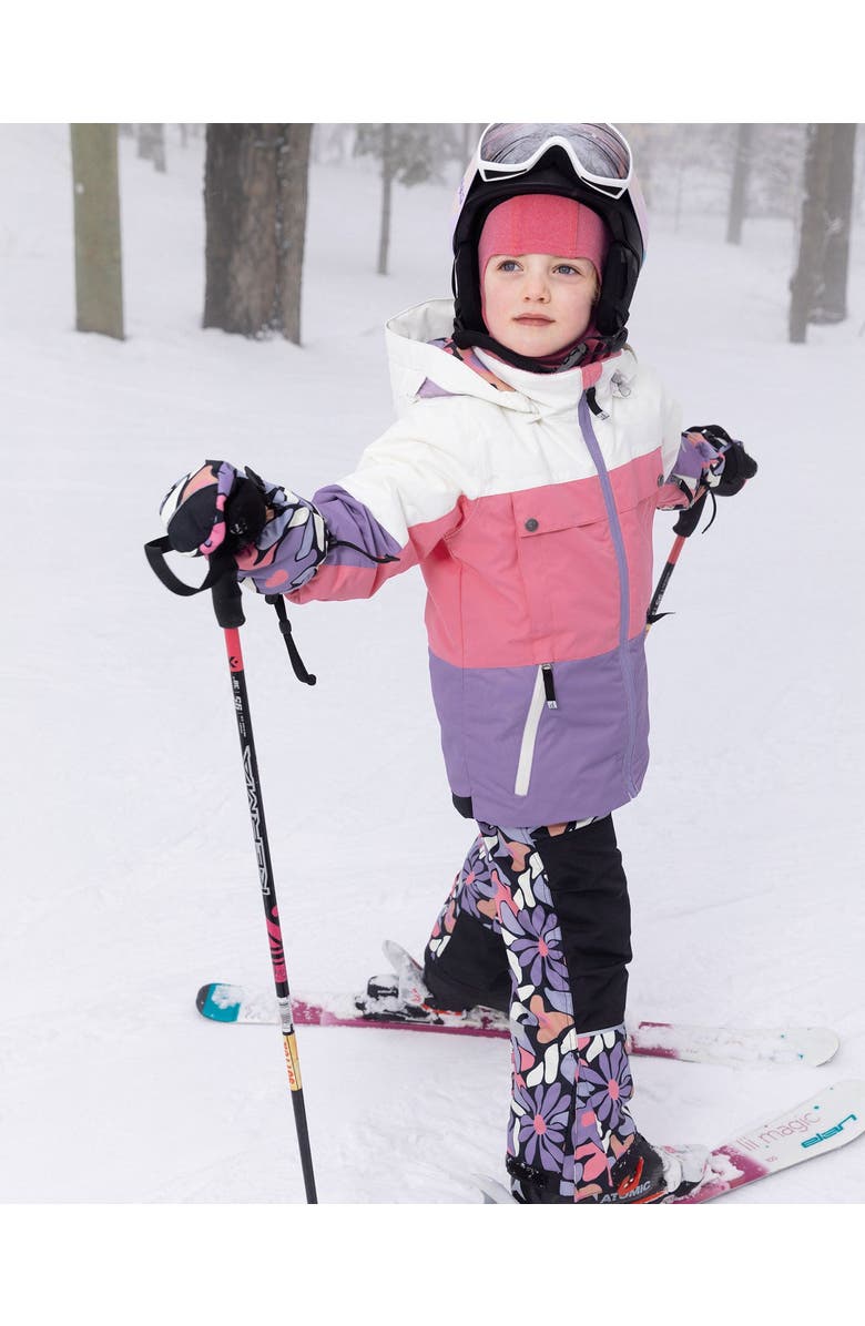 Deux par Deux Two-Piece Teknik Snowsuit Retro Flower, Alternate, color, Black