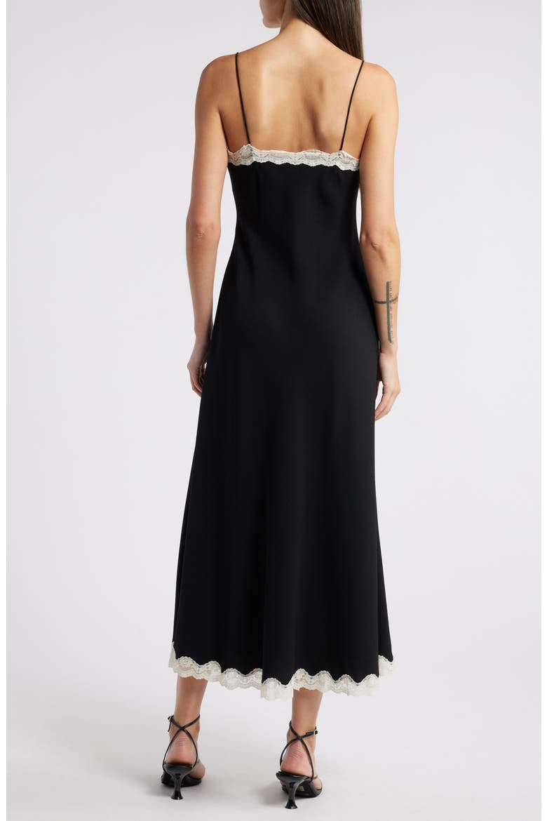 Manuela Lace Trim Maxi Slipdress, Alternate, color, BLACK