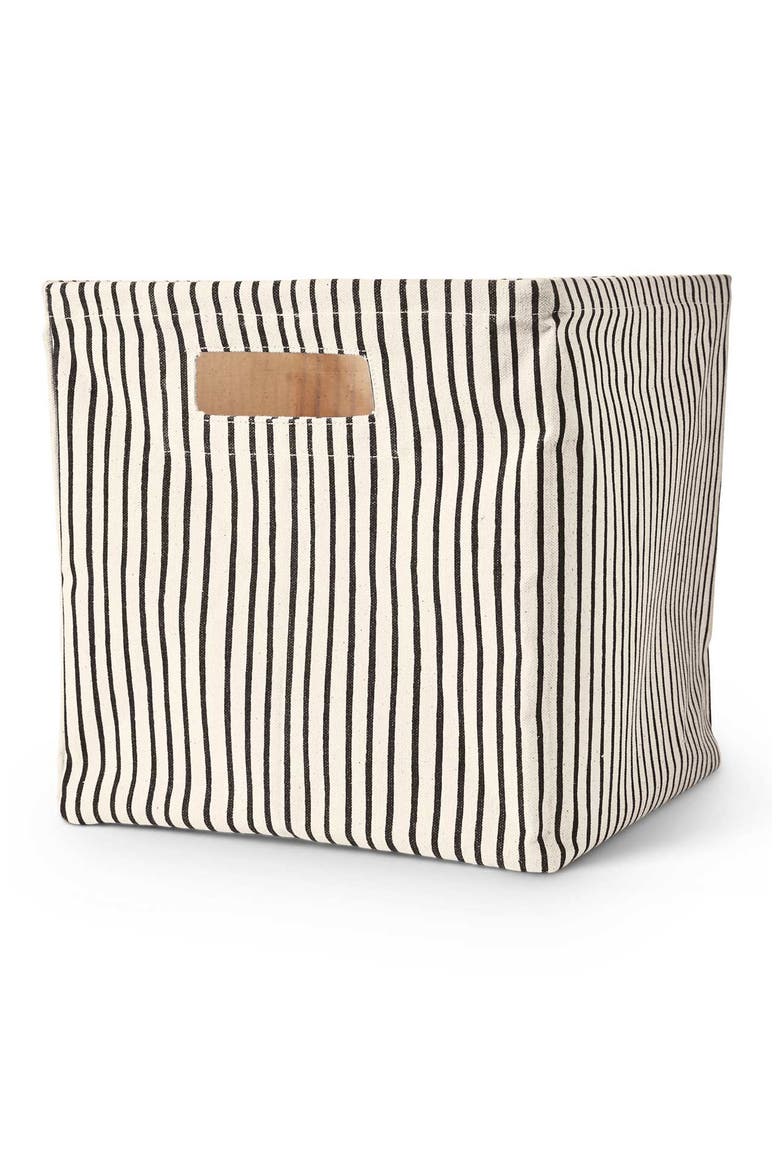 Stripes Away Medium Canvas Cube, Main, color, NOIR