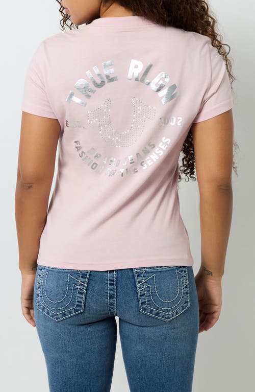TRUE RELIGION TRUE RELIGION CRYSTAL HORSESHOE V-NECK T-SHIRT 